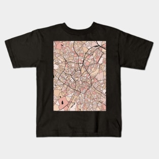 Birmingham Map Pattern in Soft Pink Pastels Kids T-Shirt